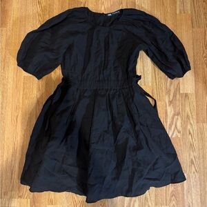 Zara black dress with ties on the side